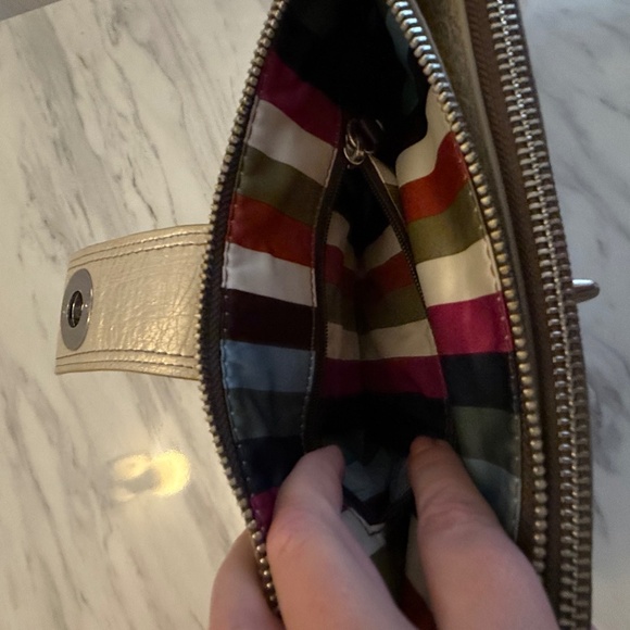 Rare Coach Legacy Leather Bridget Metallic Silver Shoulder Bag - Picture 7 of 13